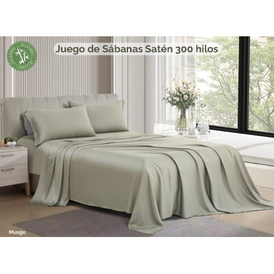 Juego de Sábanas 100% BAMBOO ORGÁNICO SATÉN de 300 hilos